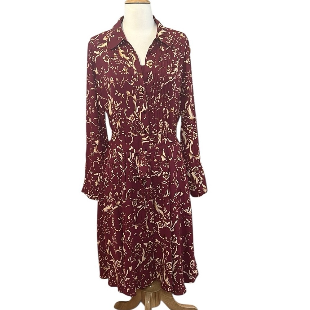 Nanette Lepore Shirtdress Long Sleeve Pin Tuck removable slip liner size 8 Fall